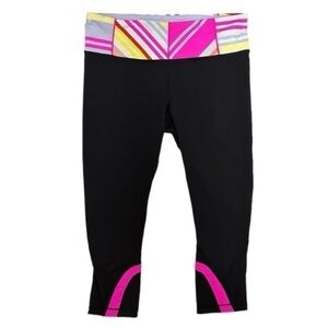 Lululemon Run Inspire Cropped Leggings in Black With Rare Waistband Size 4
